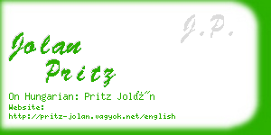 jolan pritz business card